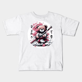 teddy bear katana kimono Kids T-Shirt